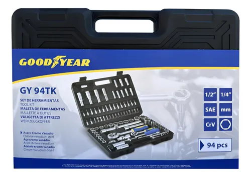 Set Juego Herramientas Combinadas 94 Pcs Goodyear Negro