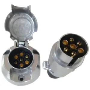 Conector Trailer 7 Pines De Bronce Cuerpo De Aluminio