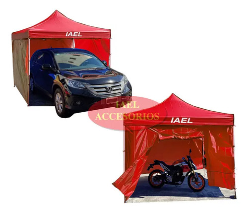 Gazebo Plegable 3x3m Con 4 Paredes