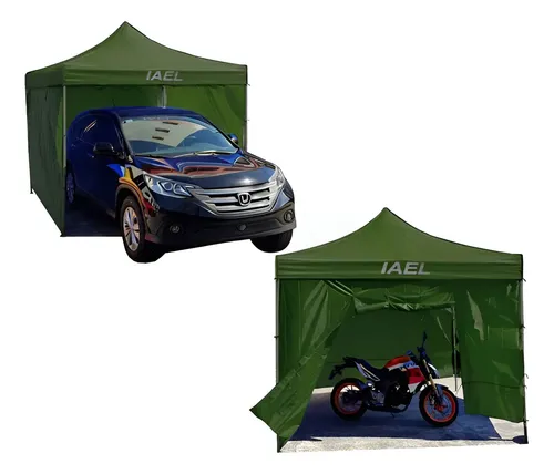 Gazebo Plegable 3x3m Con 4 Paredes