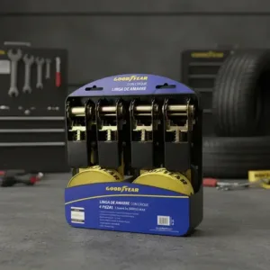 Kit X4 Cinta Amarre Crique Goodyear Reforzada 500kg 4.5mts Negro