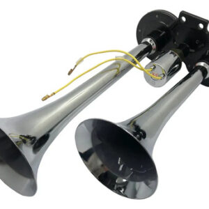 Bocina Aeroelectrica 2 Tonos Cromada Con Electrovalvula 12-2