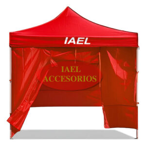 Gazebo Plegable  3x3m Con 4 Paredes Rojo