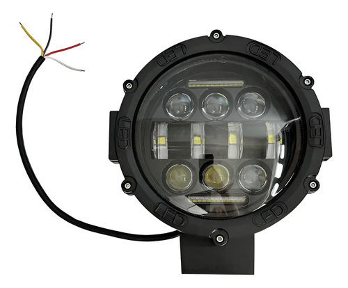 Faro Iael 69drl Led Auxiliar 7 2000lm Lente Clara Negro
