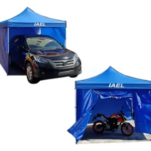 Gazebo Plegable  3x3m Con 4 Paredes Azul