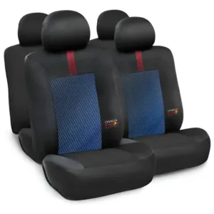 Juego Funda De Asiento Red Bull Oficial Negra Con Azul Tela Negro